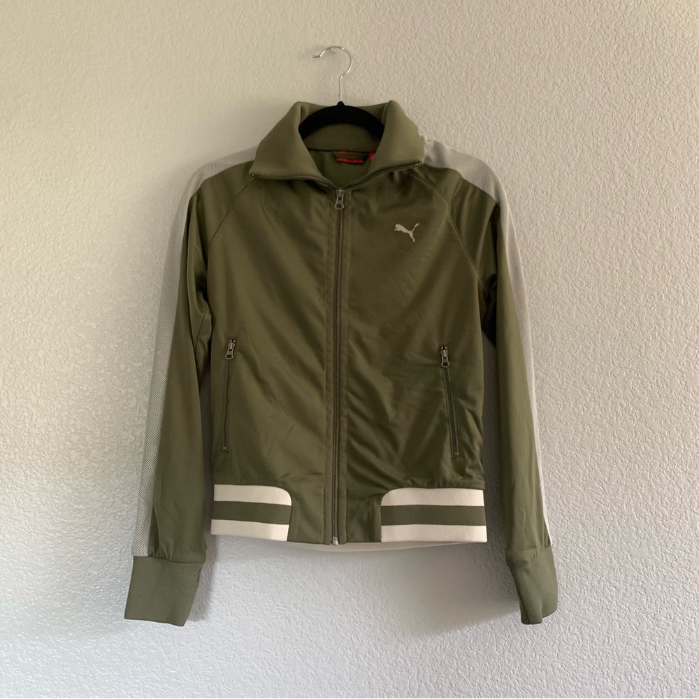Olive Green Puma Track Jacket - image 2